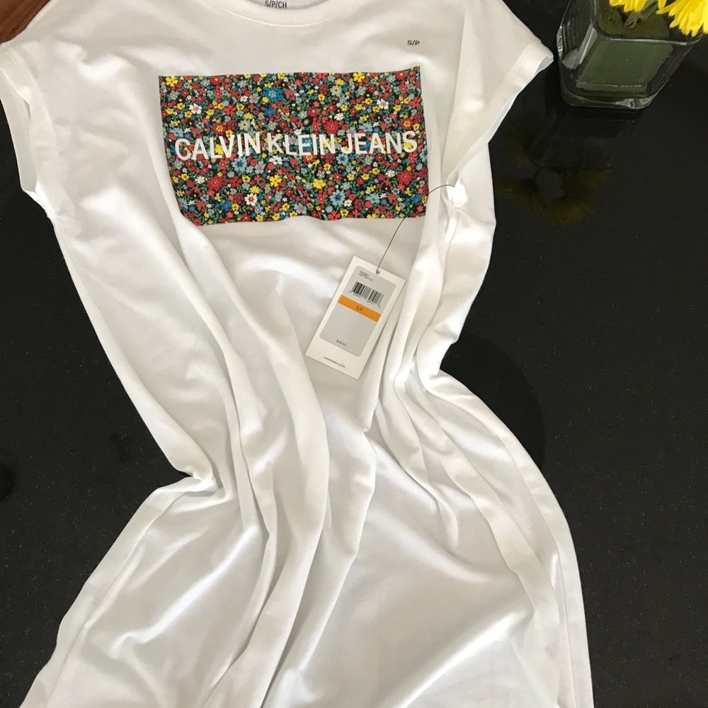 Calvin Klein Brand NWT Cotton Logo Dress Size Sm